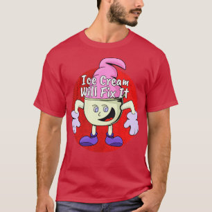 Eiscreme behebt sie T-Shirt