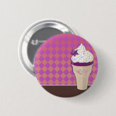 Eiscreme-Blaubeerknopf Button (Vorne & Hinten)