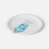 Eiscreme Blue Boys Geburtstagsparty Pappteller (Schrägansicht)