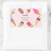 Eiscreme Blue Pink Popsicles Rechteckiger Aufkleber (Tasche)