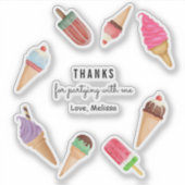 Eiscreme Blue Pink Popsiful Farbenfroh Vielen Dank Aufkleber (Vorderseite)