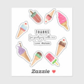 Eiscreme Blue Pink Popsiful Farbenfroh Vielen Dank Aufkleber (Blatt)