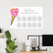 Eiscreme-Blumen-Hochzeit-Sitzplan Poster (Heimbüro)