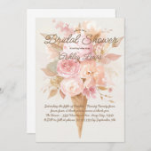 Eiscreme-Blumeneinladung, Aquarellfarben-Blume Einladung (Vorne/Hinten)