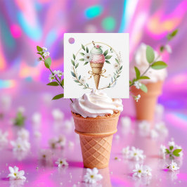 Eiscreme-Blumenkraut-Brautparty Geschenkanhänger