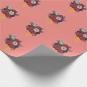 Eiscreme Bouquet: Vintage Blüte. Geschenkpapier (Ecke)