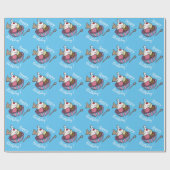 Eiscreme Bowl Blue Birthday Wrapping Paper Geschenkpapier (Flach)