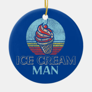 Eiscreme Boy Cone Sundae Retro Vintage Eiscreme Keramik Ornament