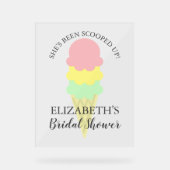 Eiscreme-Brautparty Acrylschild (Vorderseite)