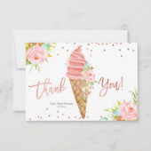 Eiscreme-Brautparty Danke Karte (Vorderseite)