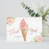 Eiscreme-Brautparty Danke Karte (Stehend Vorderseite)