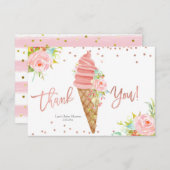 Eiscreme-Brautparty Danke Karte (Vorne/Hinten)