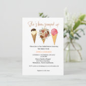 Eiscreme-Brautparty, das ihr aufgefangen wurde Einladung (Stehend Vorderseite)