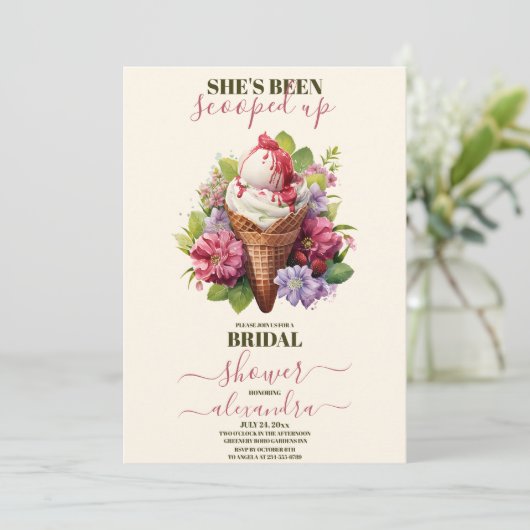 Eiscreme-Brautparty Einladung (Stehend Vorderseite)