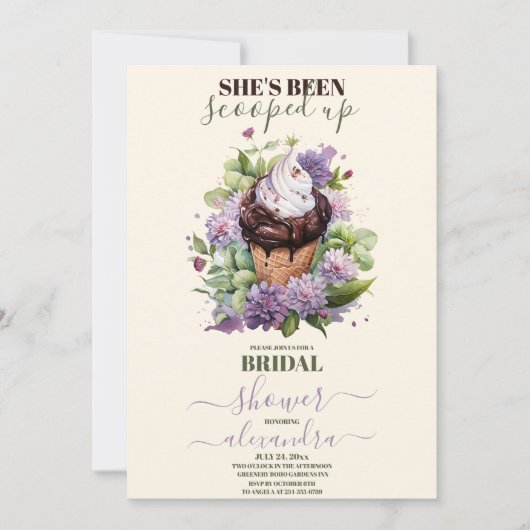 Eiscreme-Brautparty Einladung (Vorderseite)