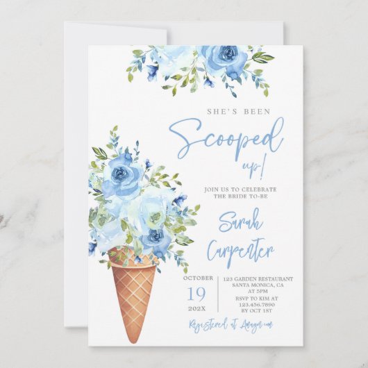 Eiscreme-Brautparty Einladung (Vorderseite)