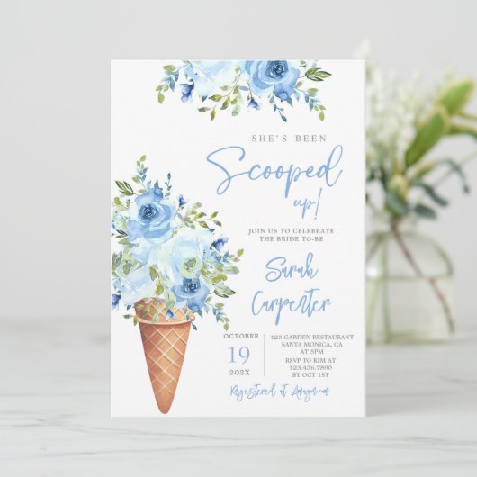 Eiscreme-Brautparty Einladung (Stehend Vorderseite)