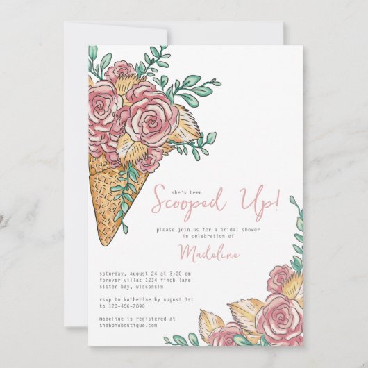 Eiscreme-Brautparty Einladung (Vorderseite)