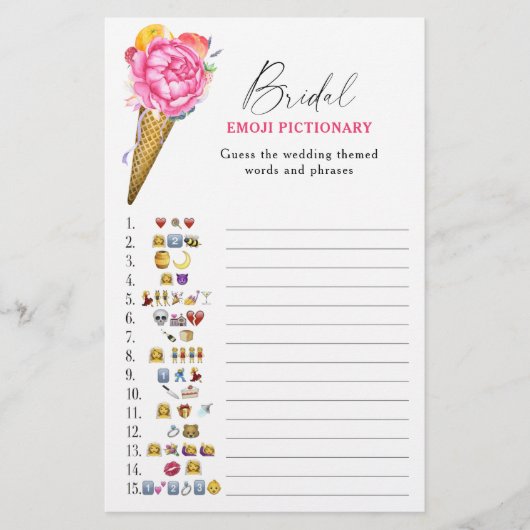 Eiscreme - Brautparty Emoji-Picknickspiel (Vorderseite)