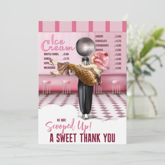 Eiscreme-Brautparty gefüllt Danke (Stehend Vorderseite)