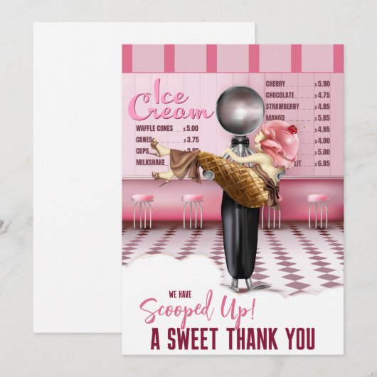 Eiscreme-Brautparty gefüllt Danke (Vorne/Hinten)