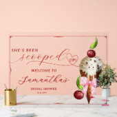 Eiscreme-Brautparty gesockt Begrüßung Acrylschild (Hochzeit)