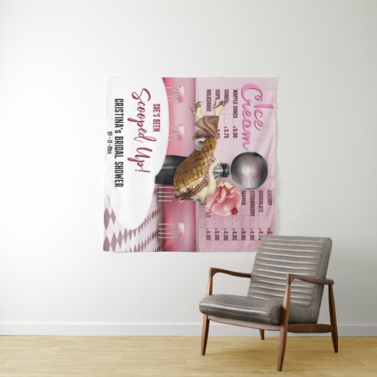 Eiscreme-Brautparty im Hintergrund Wandteppich (Beispiel (Horizontal))