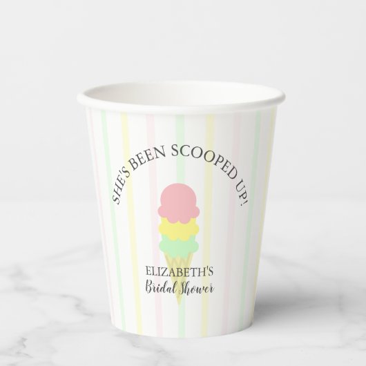 Eiscreme-Brautparty Pappbecher (Vorderseite)