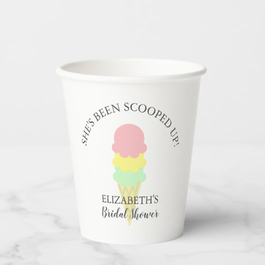 Eiscreme-Brautparty Pappbecher (Vorderseite)