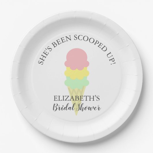 Eiscreme-Brautparty Pappteller (Vorderseite)