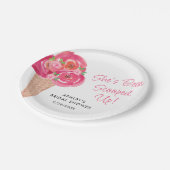 Eiscreme-Brautparty Personalisiert Pappteller (Schrägansicht)