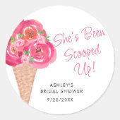 Eiscreme-Brautparty Personalisiert Runder Aufkleber (Vorderseite)