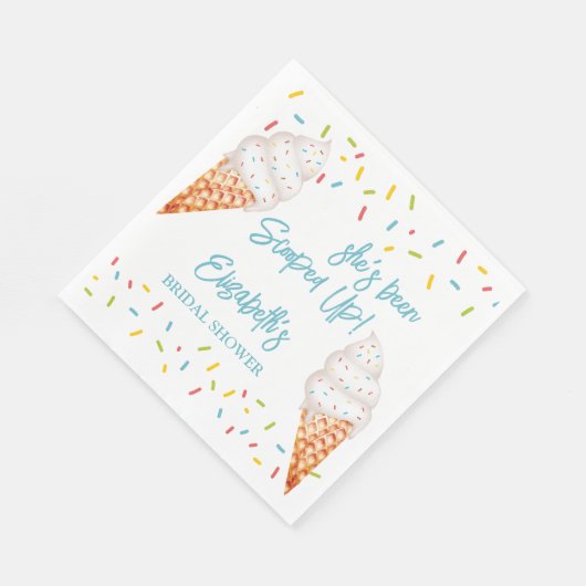 Eiscreme-Brautparty personalisiert Serviette (Ecke)