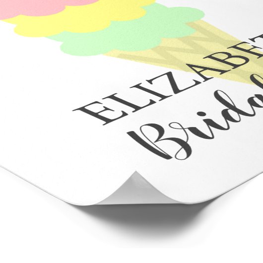 Eiscreme-Brautparty Poster (Ecke)