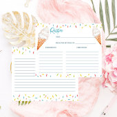 Eiscreme-Brautparty Rezeptkarte