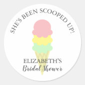 Eiscreme-Brautparty Runder Aufkleber (Vorderseite)