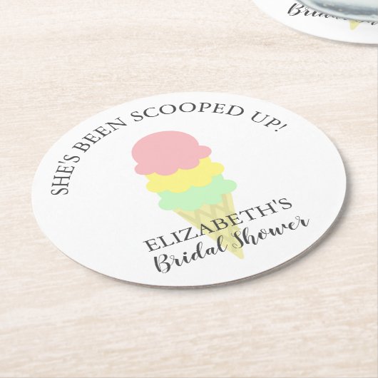 Eiscreme-Brautparty Runder Pappuntersetzer (Angewinkelt)