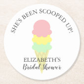 Eiscreme-Brautparty Runder Pappuntersetzer (Vorderseite)