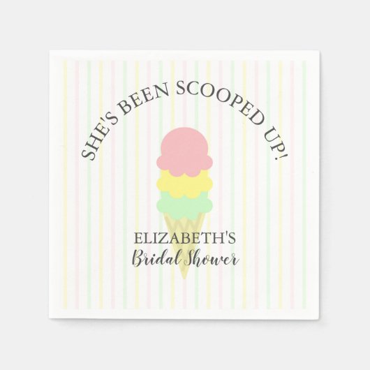 Eiscreme-Brautparty Serviette (Vorderseite)