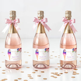 Eiscreme-Brautparty Sie ist aufgefüllt Danke Schaumweinetikett