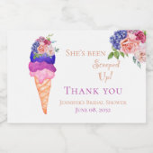 Eiscreme-Brautparty Sie ist aufgefüllt Danke Schaumweinetikett (Einzelnes Label)