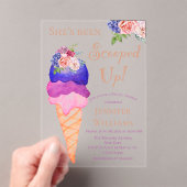 Eiscreme-Brautparty Sie wurde aufgefangen Acryleinladungen (Insitu (Handheld))