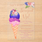 Eiscreme-Brautparty Sie wurde aufgefangen Acryleinladungen (Vorderseite)