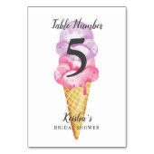 Eiscreme-Brautparty Tischnummer (Rückseite)