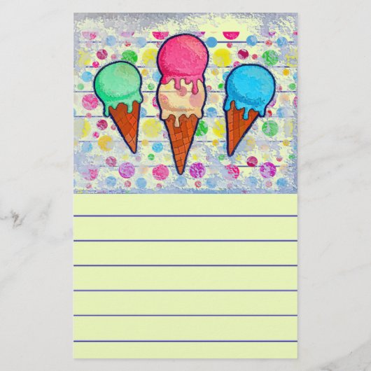 Eiscreme Briefpapier (Rückseite)