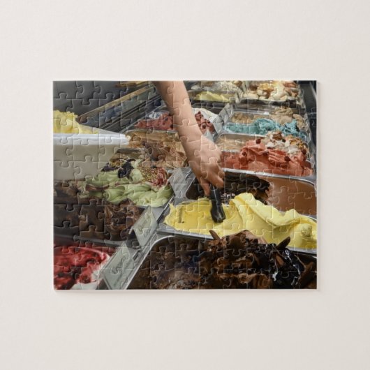 Eiscreme-Bruchkerbe - Gelato Gelateria in Italien Puzzle (Horizontal)