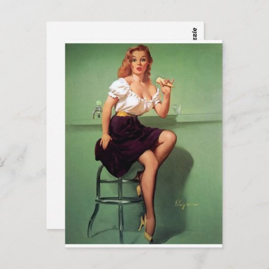 Eiscreme-Button nach oben Postkarte (Vorne/Hinten)