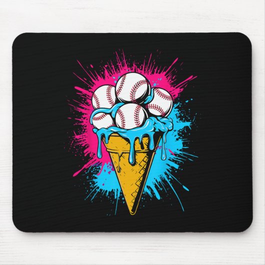 Eiscreme Bysebyll Tropf Wasserfarbe Männer Jugend Mousepad (Vorne)