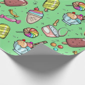 Eiscreme Candy Green Geschenkpapier (Ecke)