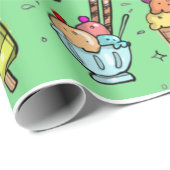 Eiscreme Candy Green Geschenkpapier (Rolleneckpunkt)